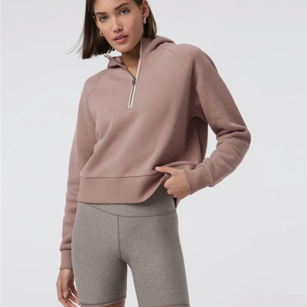 Vuori Restore Half Zip Hoodie - dark beige